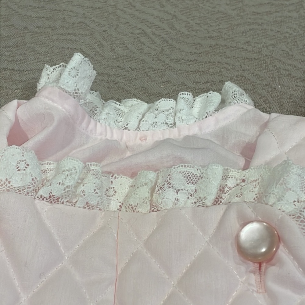 Vintage! Pink 3 piece overall, shirt & doll baby set, baby 9-12 months - Picture 12 of 12